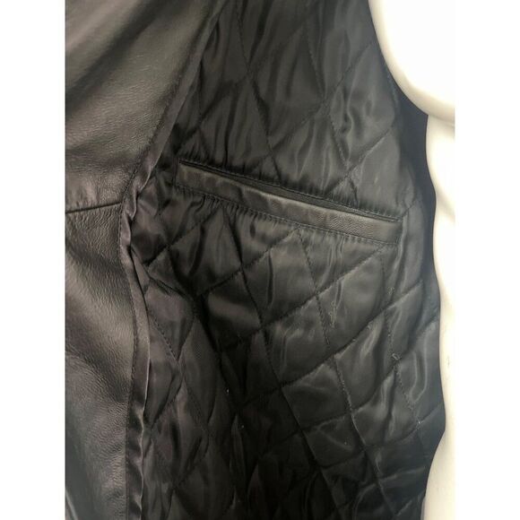 Jos. A. Bank Men Black Leather Jacket With Quilted Lining Size XXL - Picture 10 of 15